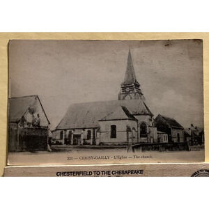 Antique Old Vintage Photo Postcard French Church Cerisy-Gailly France 1900s